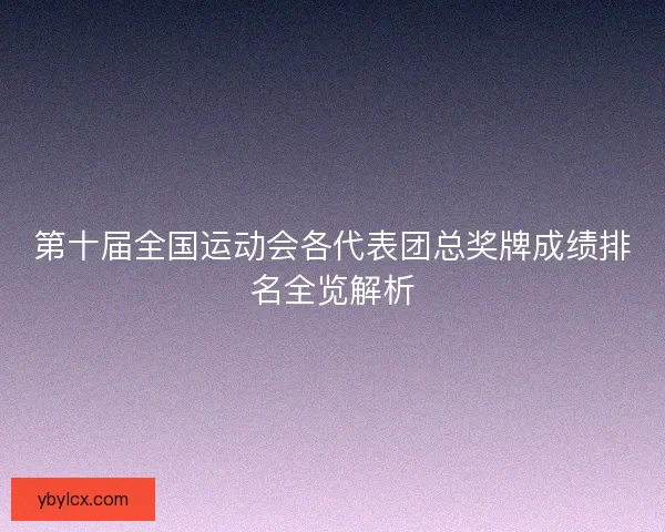 第十届全国运动会各代表团总奖牌成绩排名全览解析